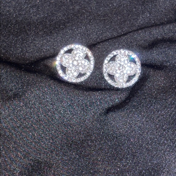 Dazzling Silver Crystal Earrings - Picture 2 of 2